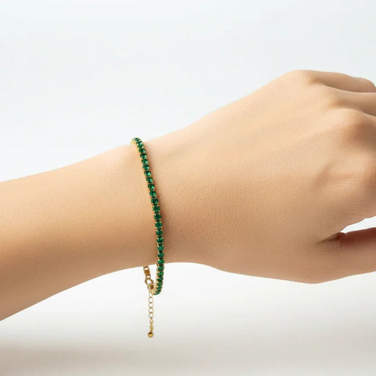 Green Tennis Bracelet