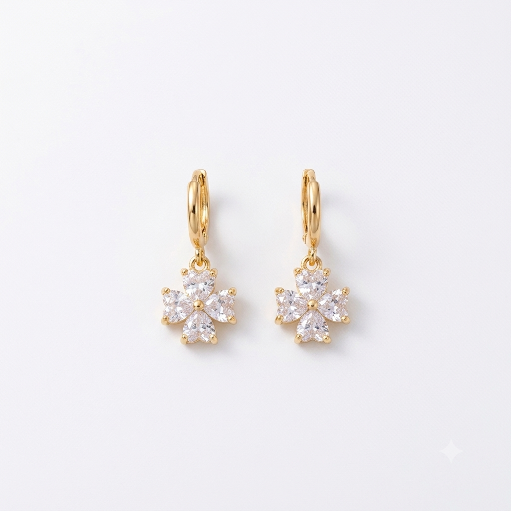 Heart Crystal Hoop Earrings