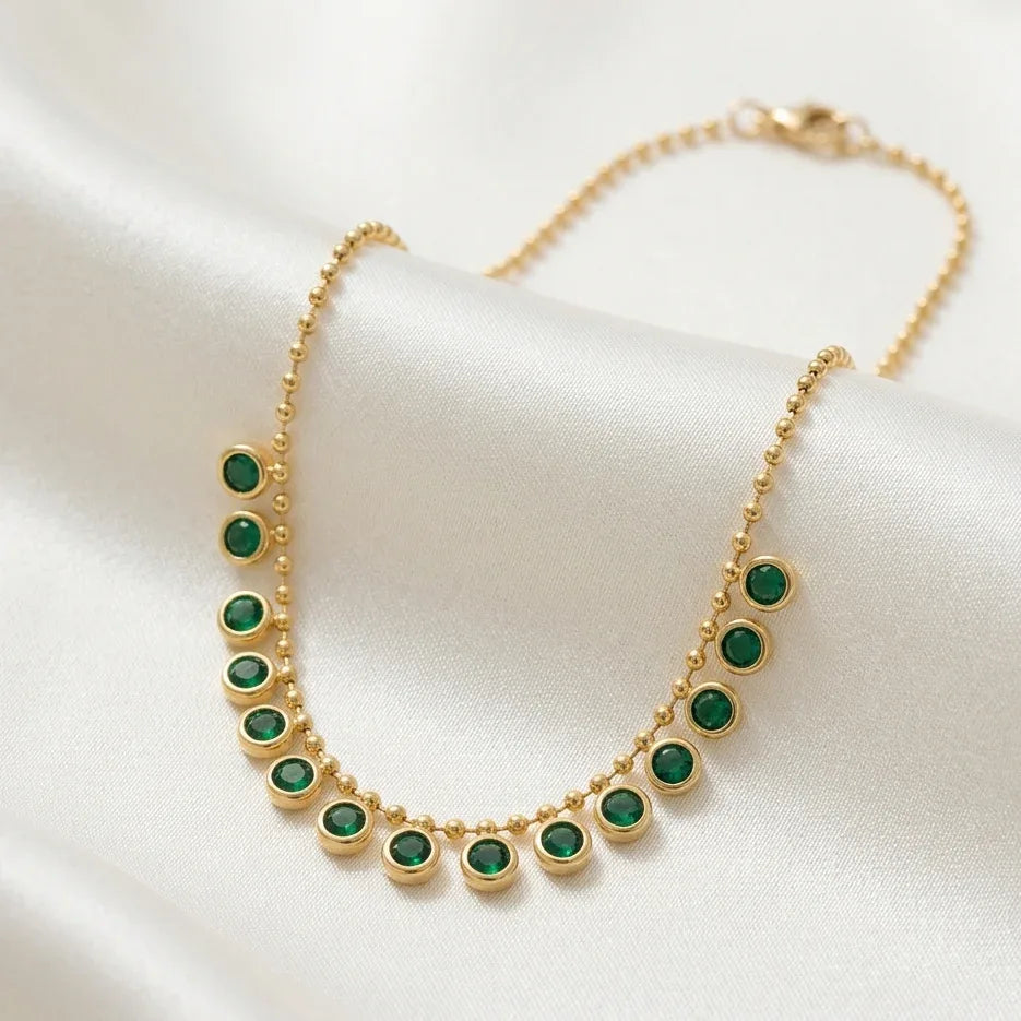 Olivia Green Crystal Necklace