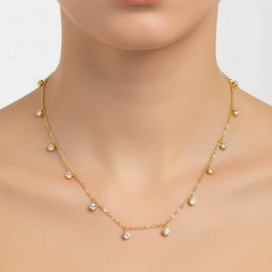 Bezel Set Crystal Necklace