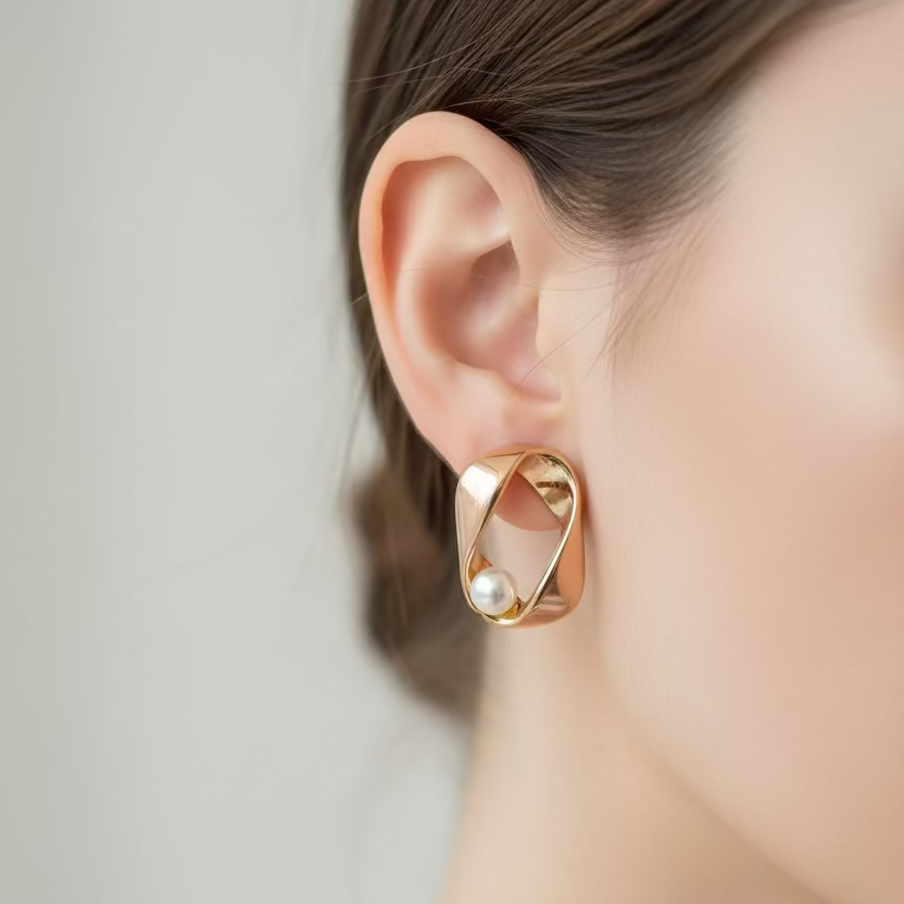 Enamel Pearl Earrings