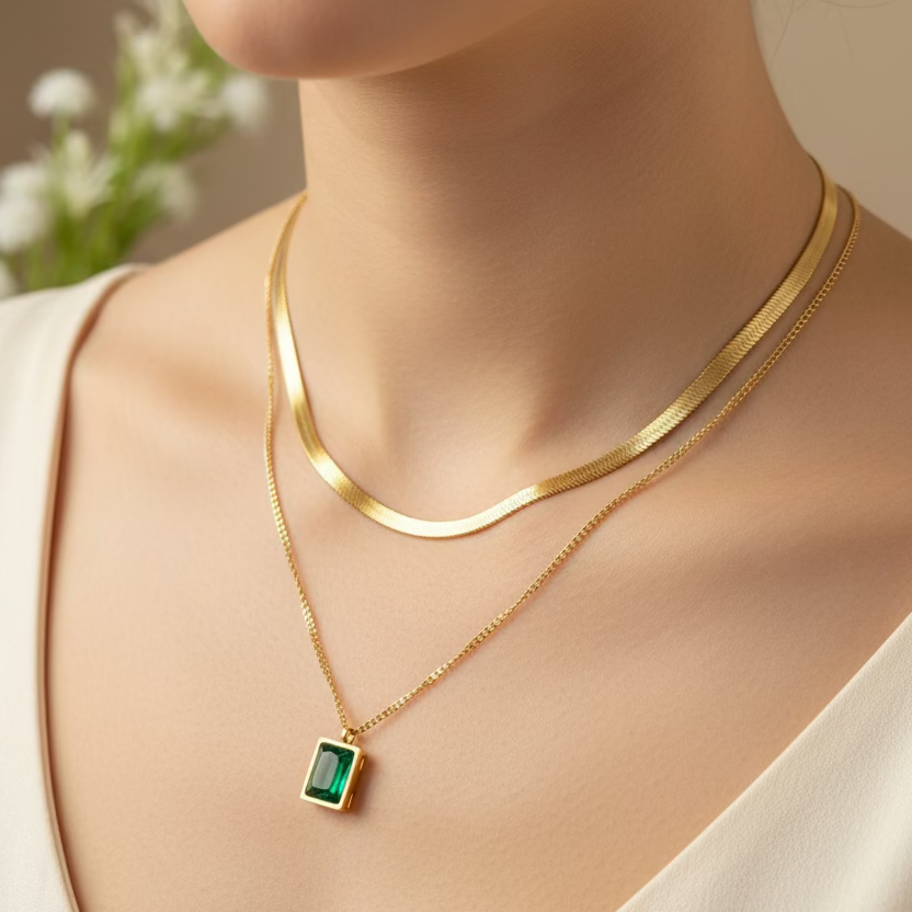 Royal Green Stone Necklace
