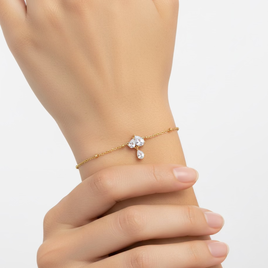 Heart Drop Chain Bracelet