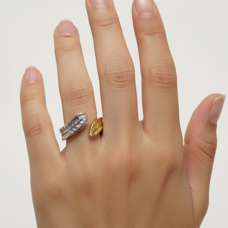 Twin Leaf Ring