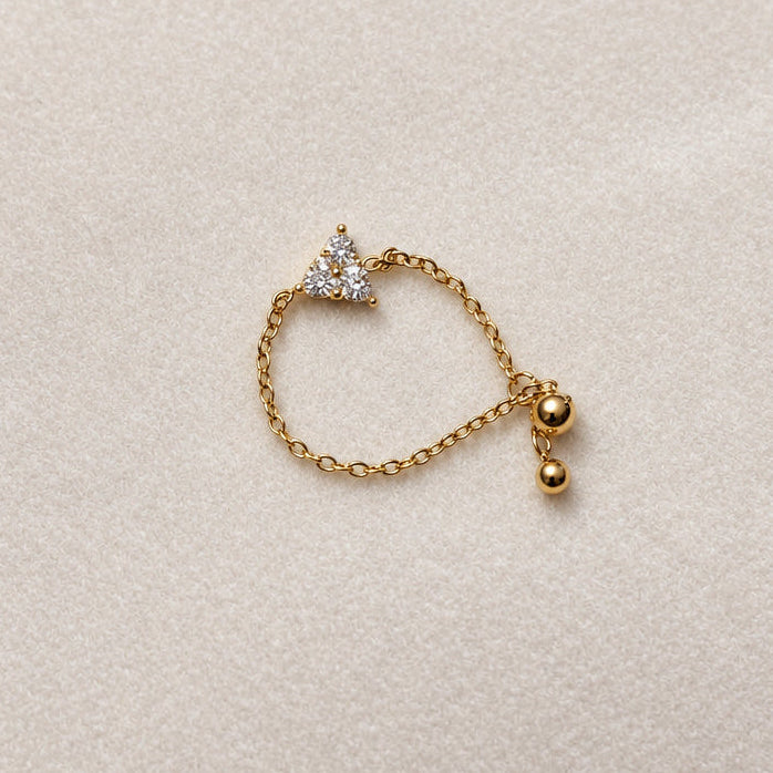 Triangle Stud Adjustable Ring Chain