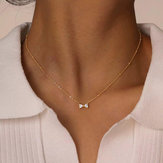 Studded Bow Neckalce