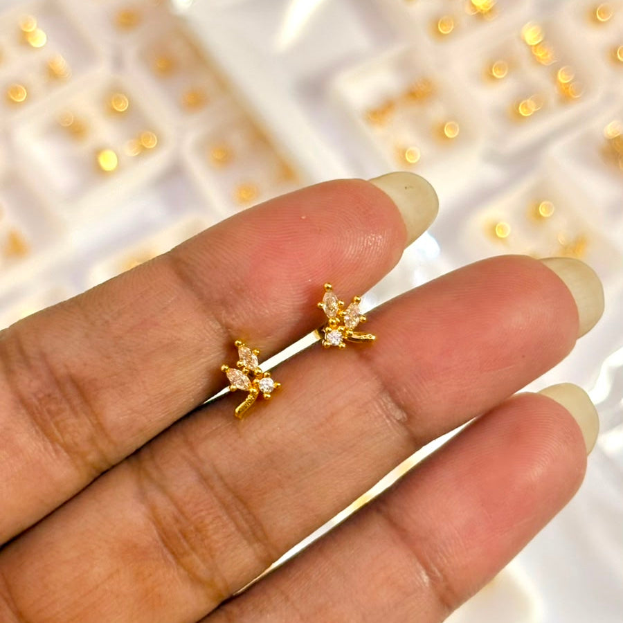 Mini Leaf Stud Earring