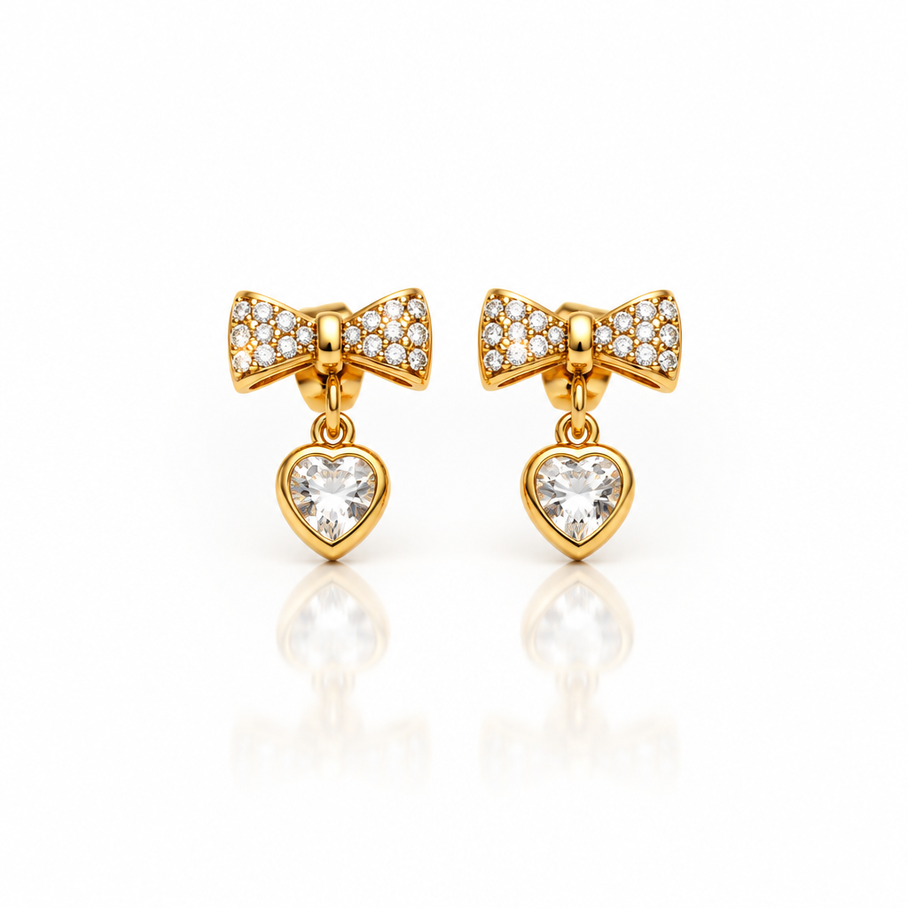 Bow Heart Earrings