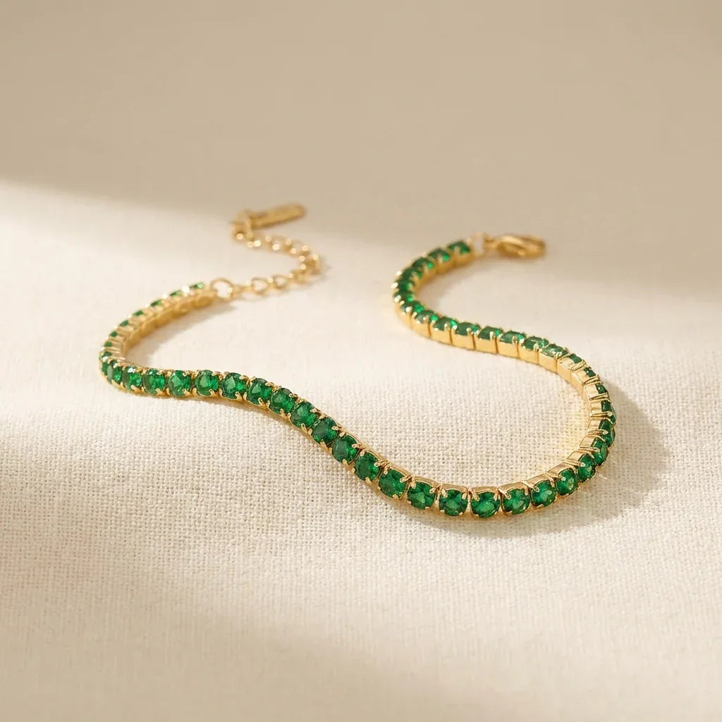 Green Tennis Bracelet