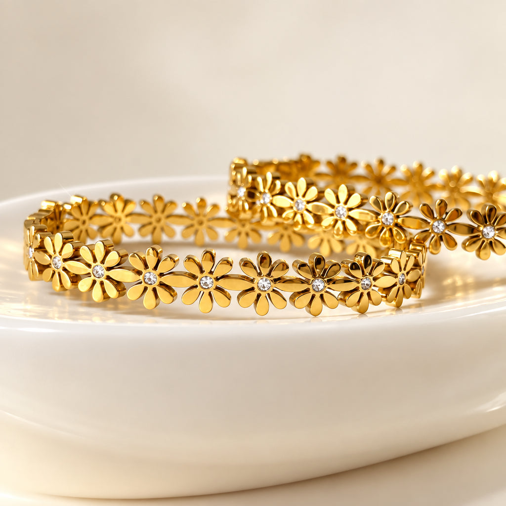 Floral Kada Bracelet - Aesthla
