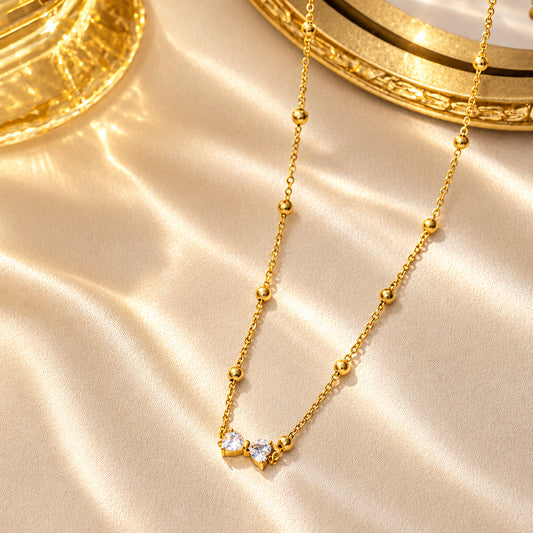 Studded Bow Neckalce - Aesthla