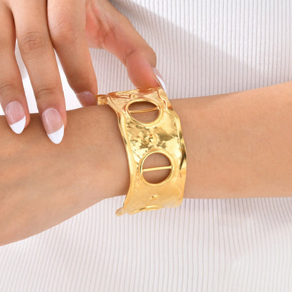 Bold Gold-Plated Cuff Bracelet