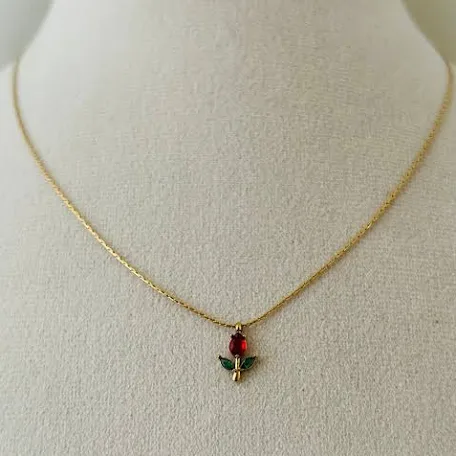 Red Tulip Necklace