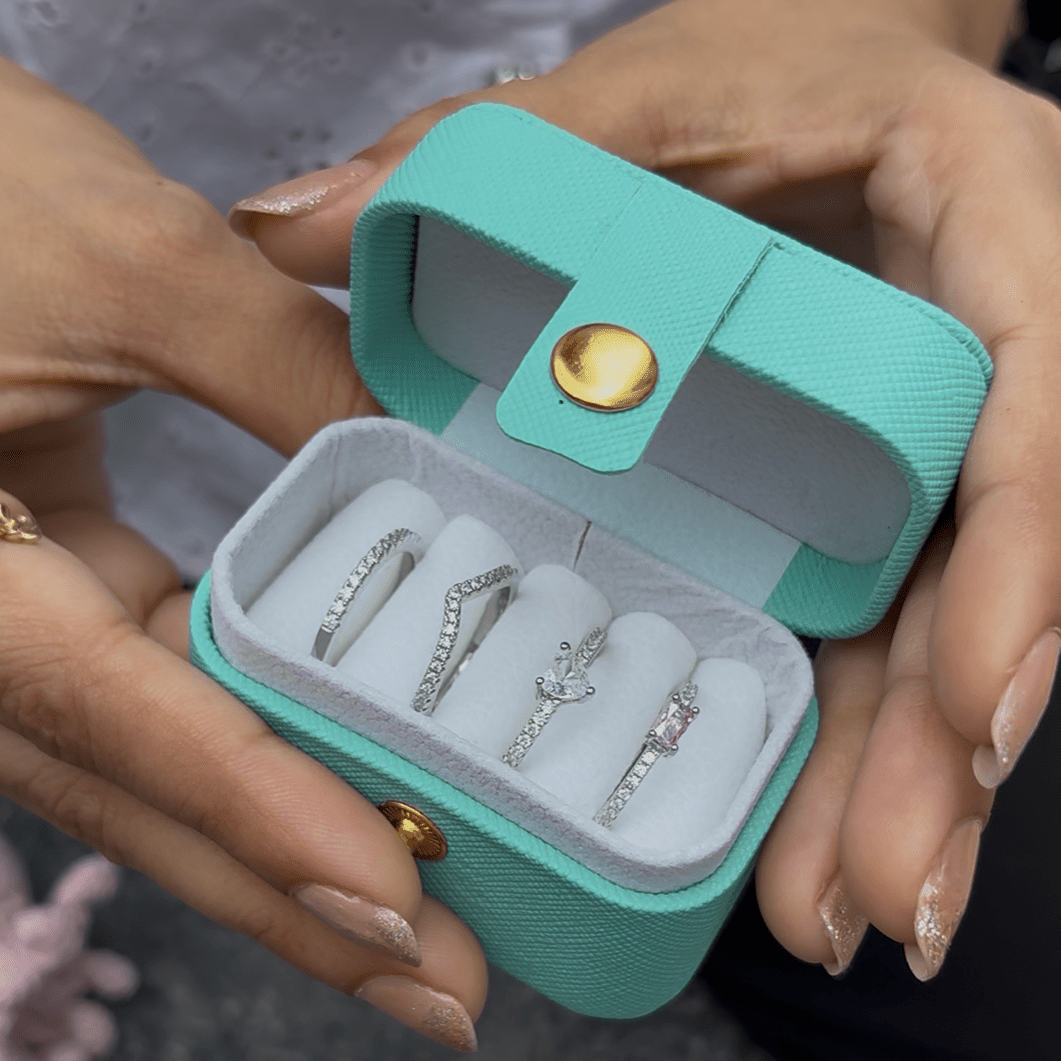 4 Silver Rings Hamper Box - Aesthla