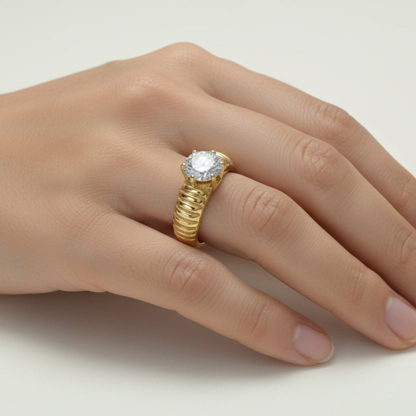 Bold Pearl Stone Ring