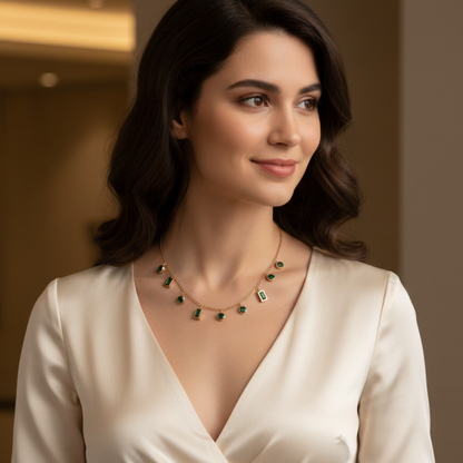 Royal Emerald Pendant Necklace