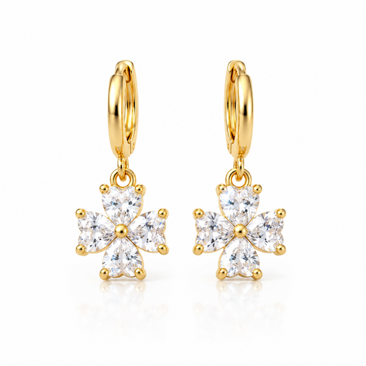 Heart Crystal Hoop Earrings