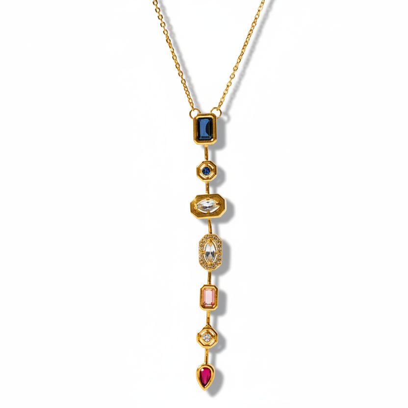 Dainty Gem Vertical Necklace