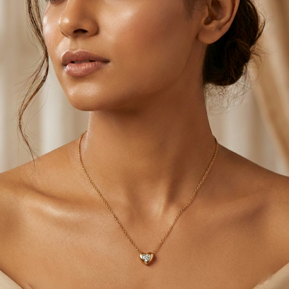 Gold Heart Pendant Necklace