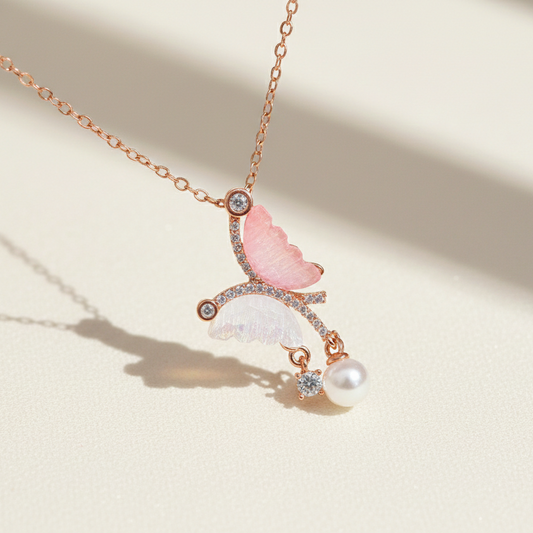 Butterfly Pearl Necklace