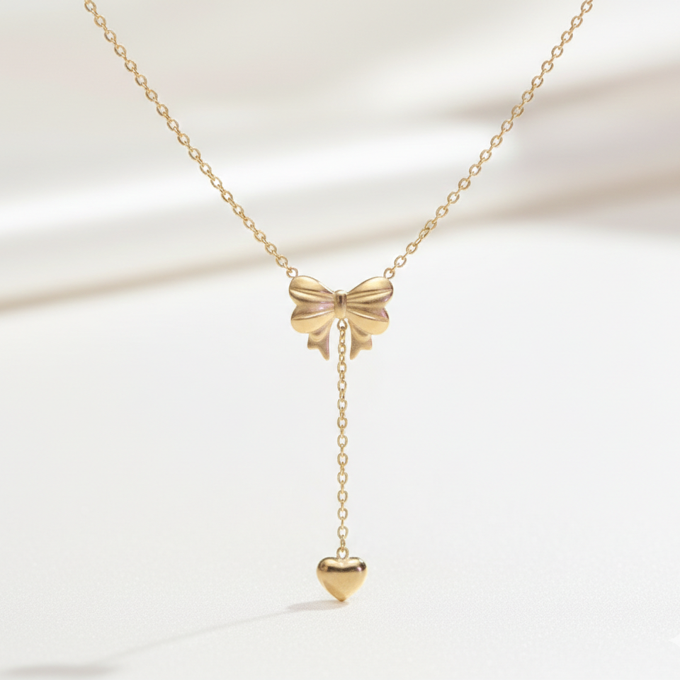  Bow Heart Necklace