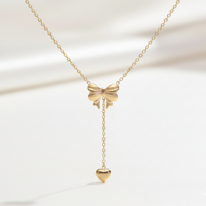  Bow Heart Necklace