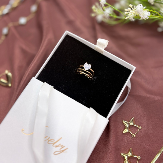 Heart Crystal Gold Plated Ring