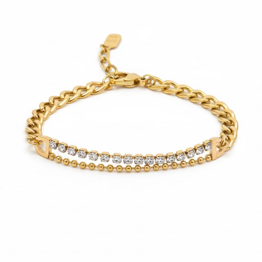 Crystal Gold Chain Bracelet