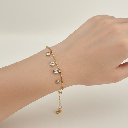 Crystal Gold Chain Bracelet