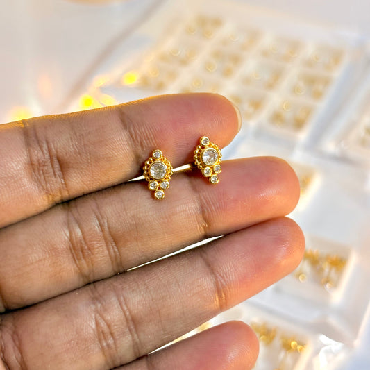 Bezel Stud Earrings