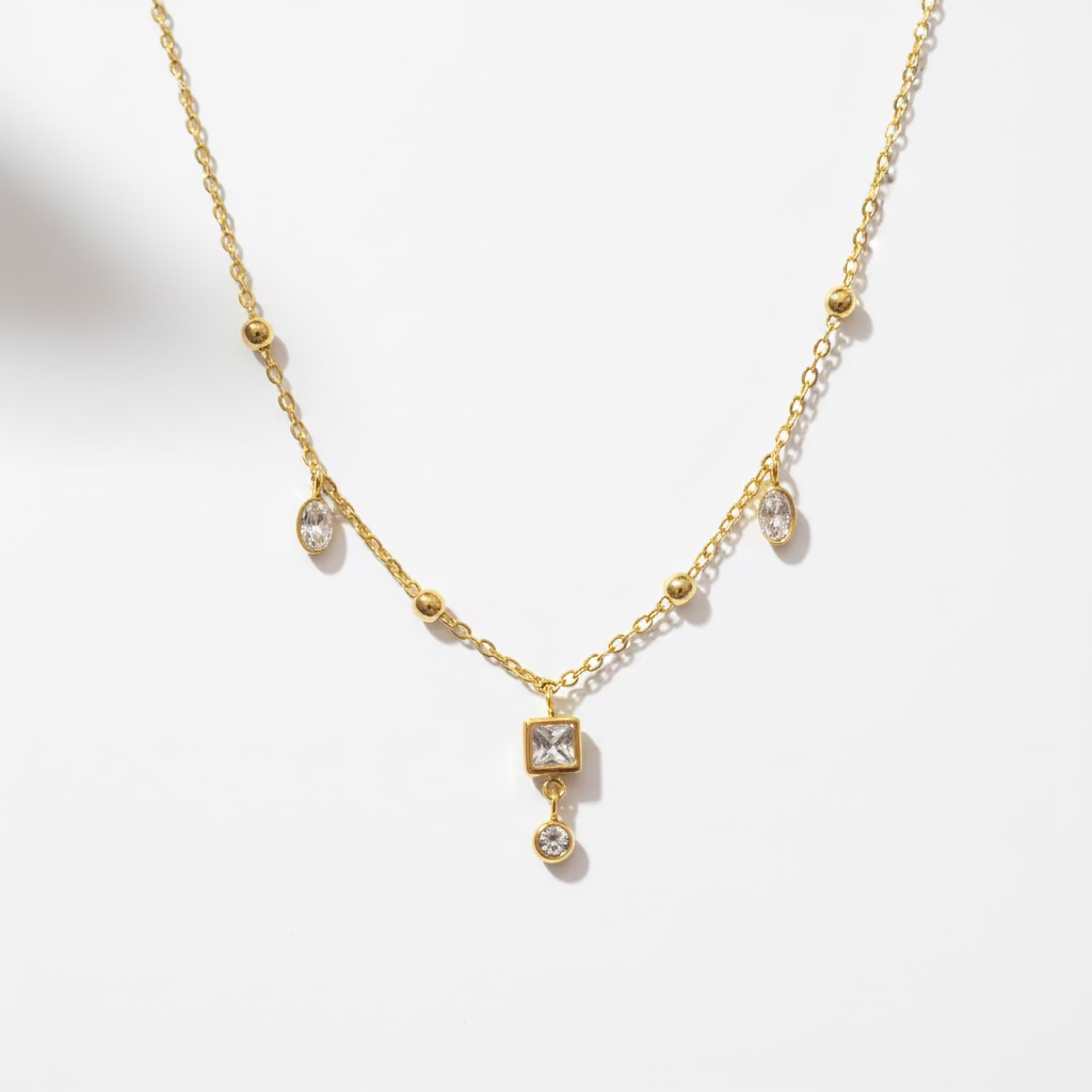 minimalist gold plated necklace