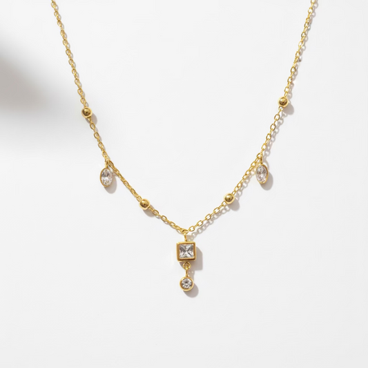 minimalist gold plated necklace