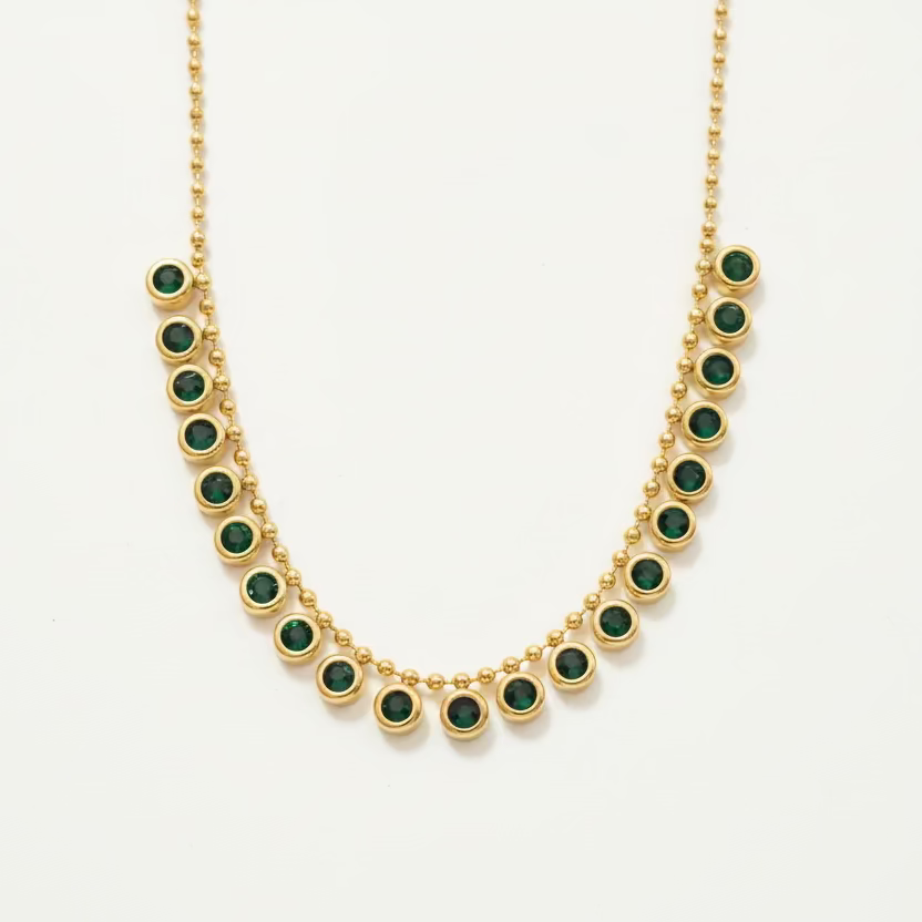 Olivia Green Crystal Necklace
