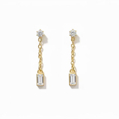 Crystal Baguette Dangle Earrings