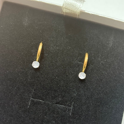 Elegant Solitaire Charm Hoops