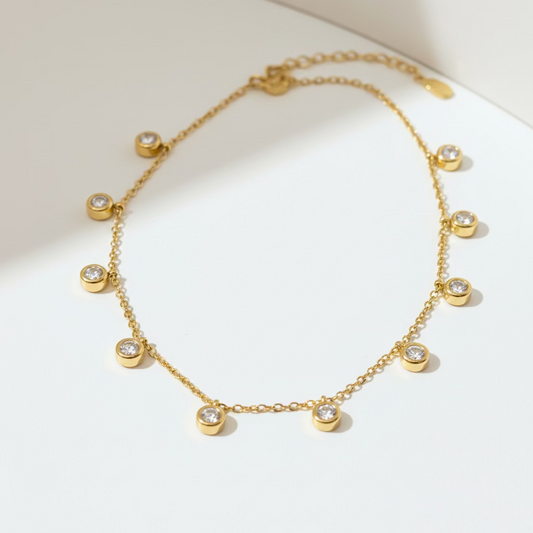 Bezel Set Crystal Necklace