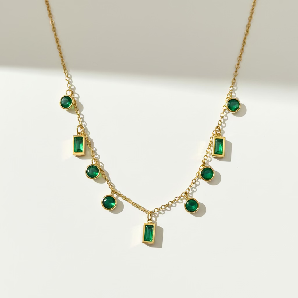 Bezel Crystal Necklace