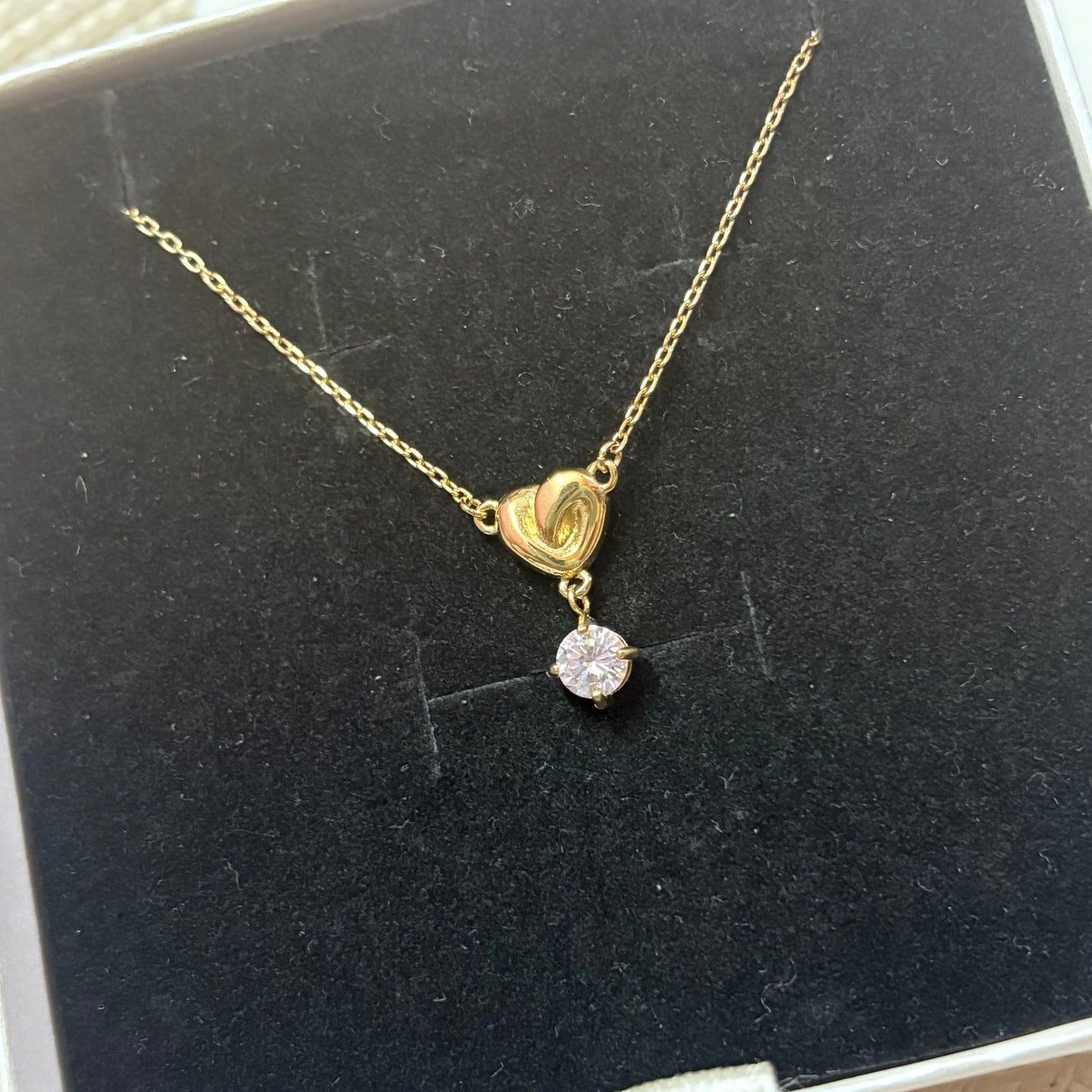 Heart Crystal Drop Pendant Necklace