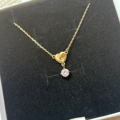 Heart Crystal Drop Pendant Necklace