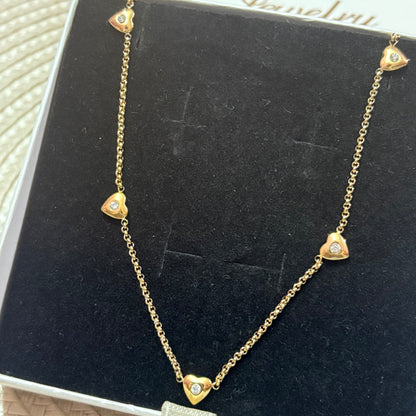 Delicate Multi Heart Crystal Necklace