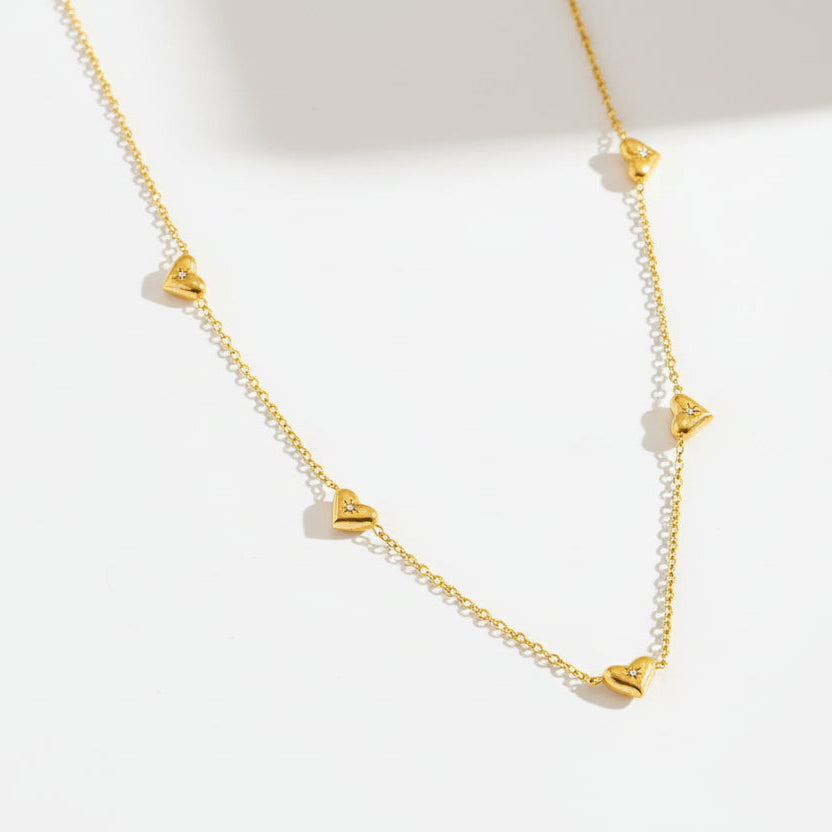 Multi Heart Crystal Necklace