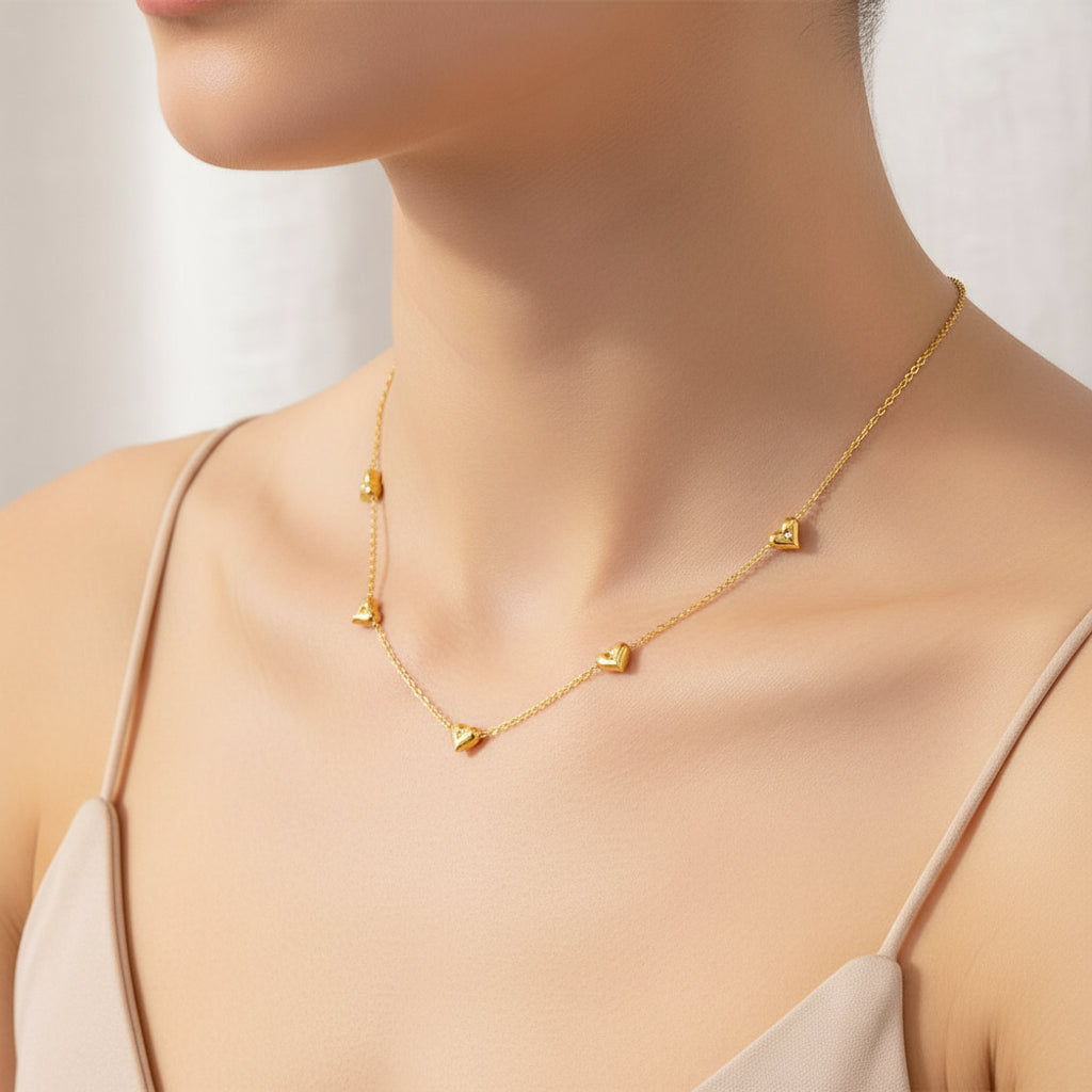 Multi Heart Crystal Necklace