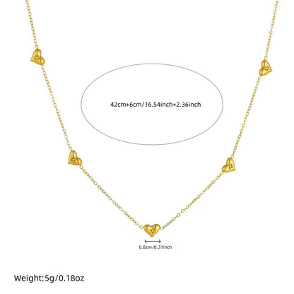 Multi Heart Crystal Necklace