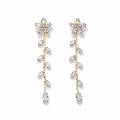 Crystal Leaf Earrings