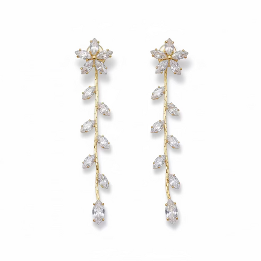 Crystal Leaf Earrings