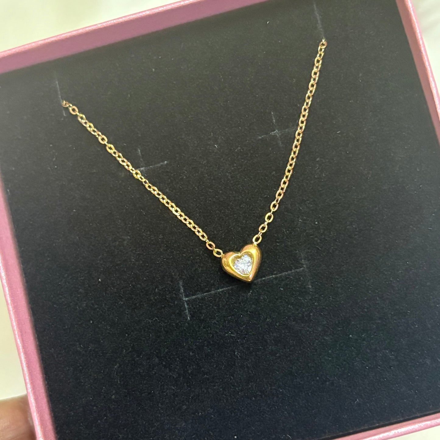 Gold Heart Pendant Necklace