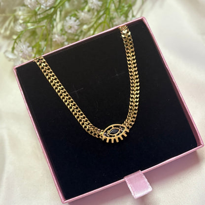 Gold Plated Evil Eye Necklace