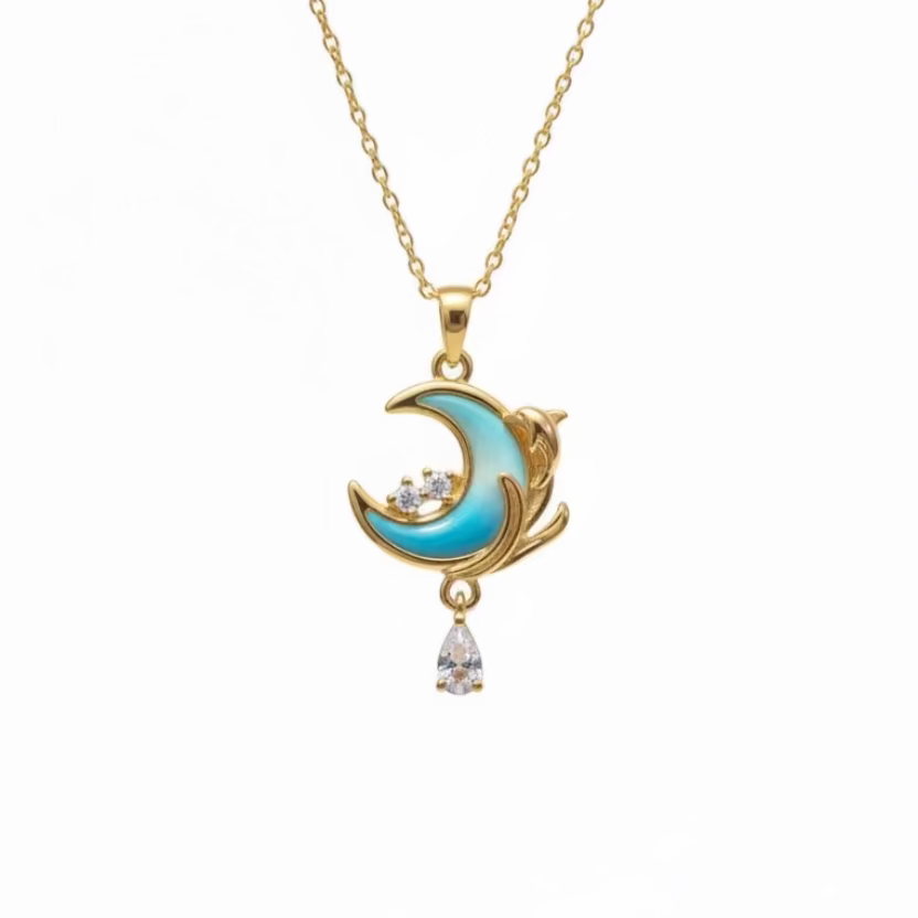 Moonlit Blue Charm Necklace