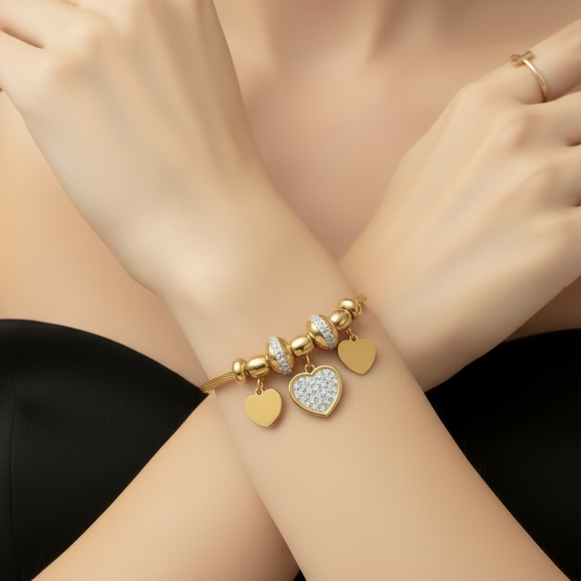 Amour Heart Charm Bracelet