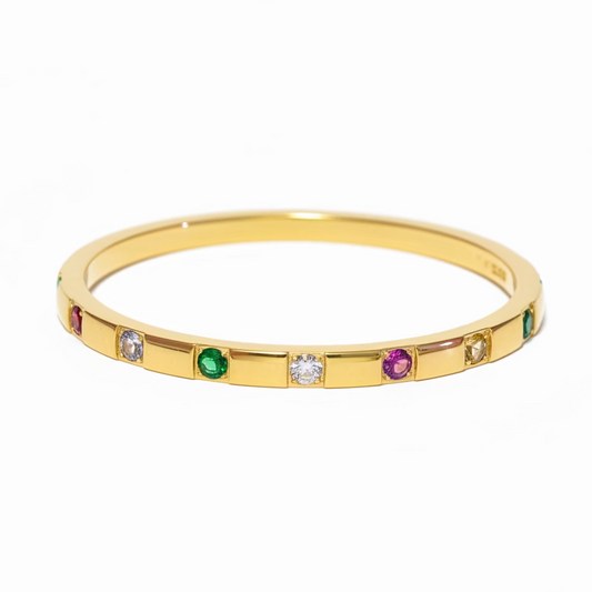 Gold Plated Multicolor Stone Kada Bracelet for Women